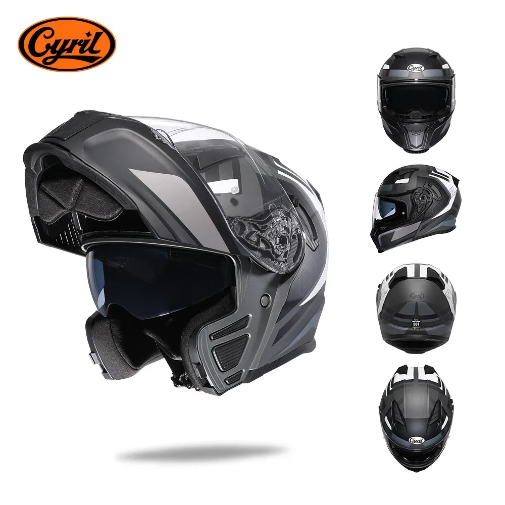 Full Face Motorcycle Helmet with Dual Visor