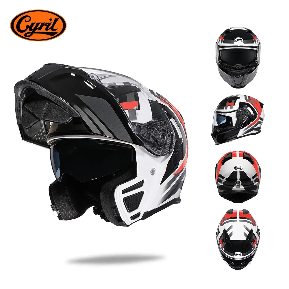 Full Face Motorcycle Helmet with Dual Visor