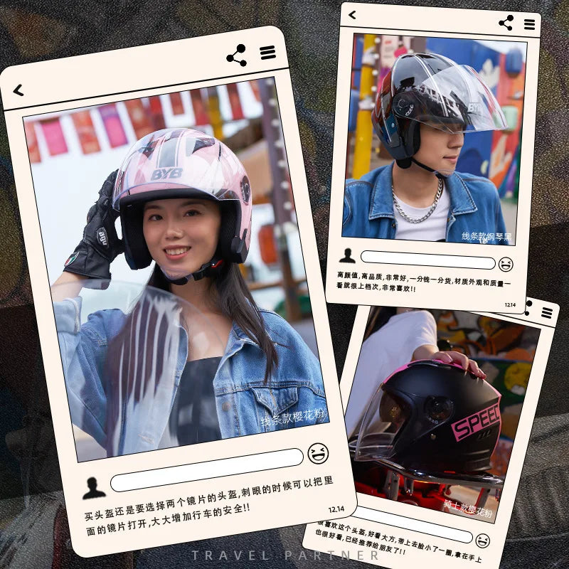 Motorcycle Open Face Helmet